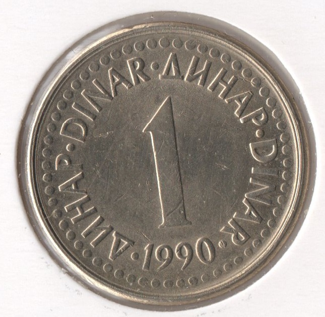  SFR Jugoslawien 1 Dinar 1990 (K-N-Zk) vz/unc.   