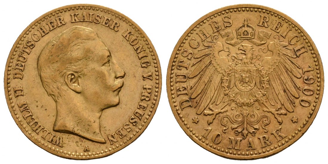 PEUS 5674 Kaiserreich - Preußen 3,58 g Feingold. Wilhelm II.(1888 - 1918) 10 Mark GOLD 1900 A Sehr schön