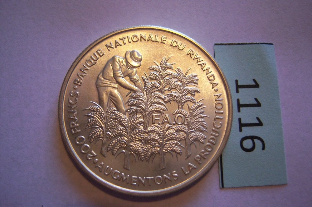  Ruanda, 200 Francs 1972, FAO und 10 Jahre Unabhängigkeit   
