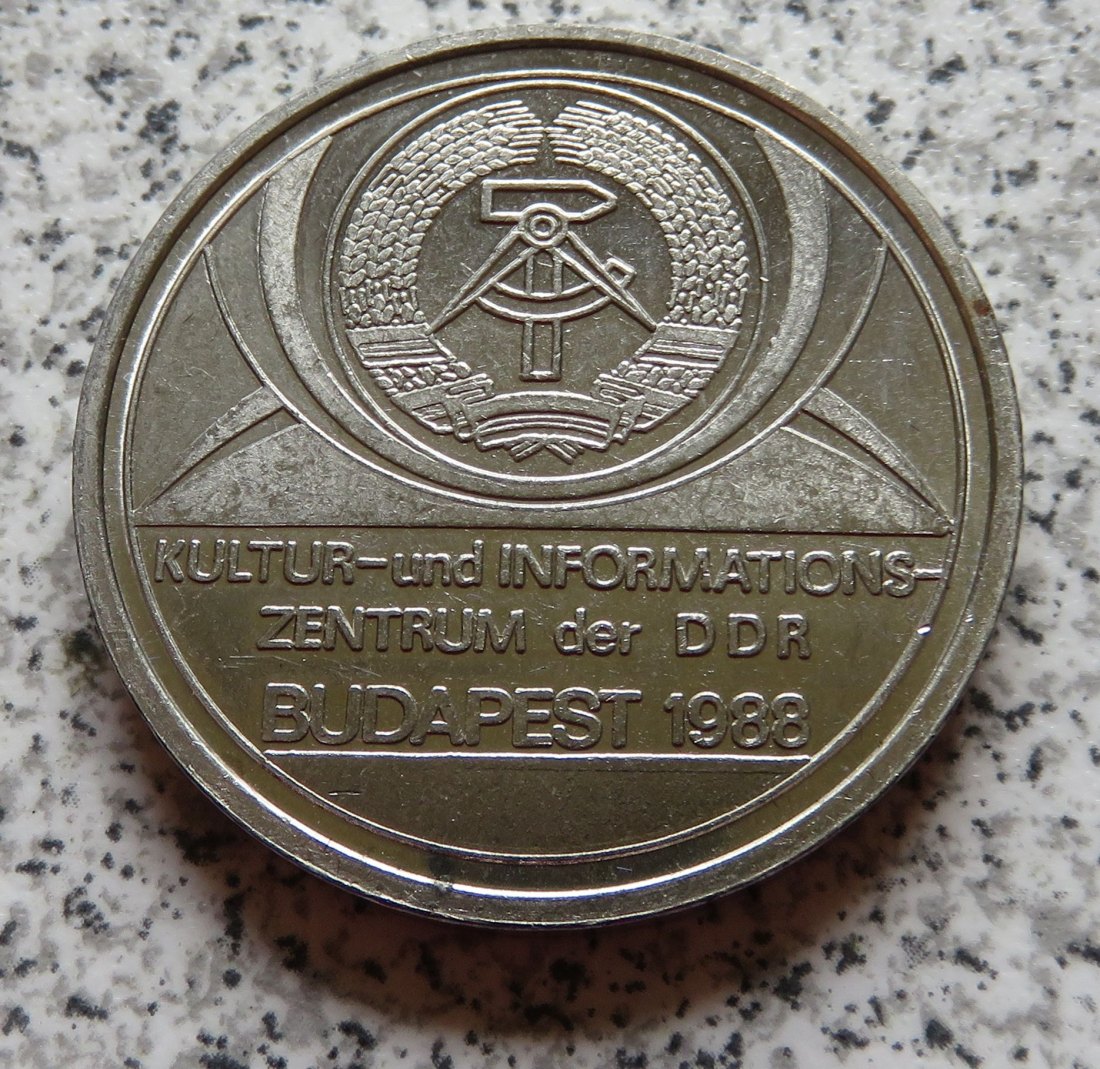  Kultur- und Informationszentrum der DDR Budapest 1988 / Wappen von Hettstedt, B320A, sehr selten   