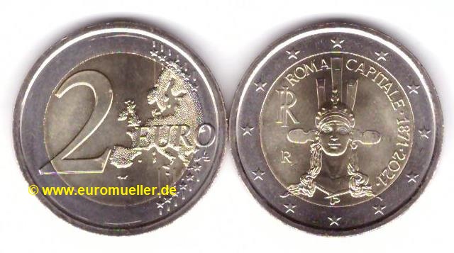 Italien 2 Euro Gedenkmünze 2021...Hauptstadt Rom   