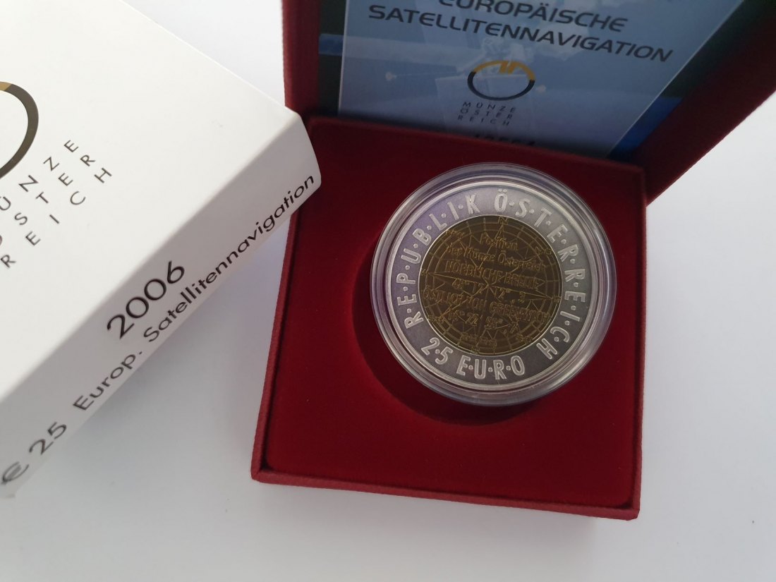  25 Euro 2006 Europäische Satellitennavigation Silber Niob 900 Ag Österreich (5374/1   