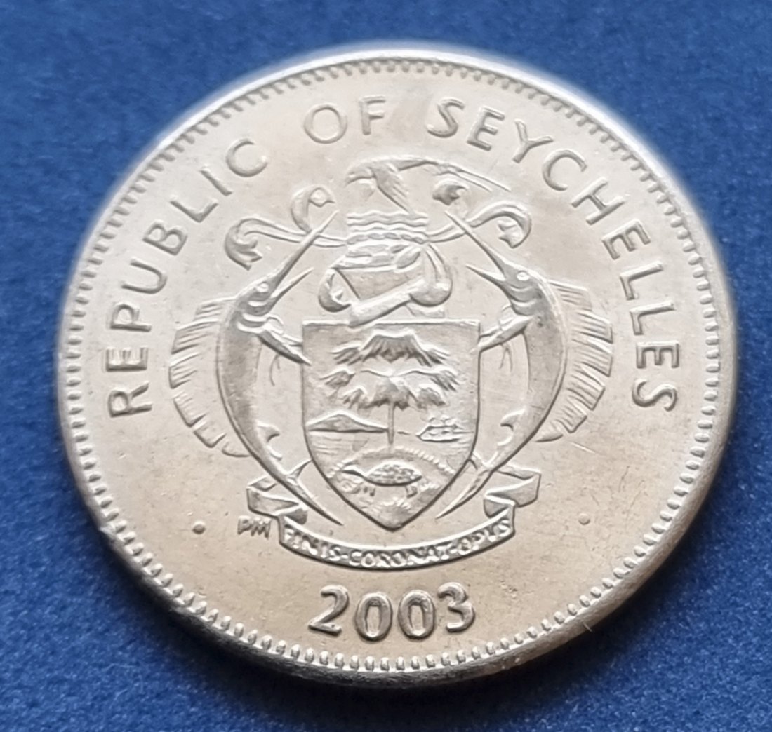  10395(14) 25 Cents (Seychellen / Schwarzpapagei) 2003/PM in UNC- .................. von Berlin_coins   