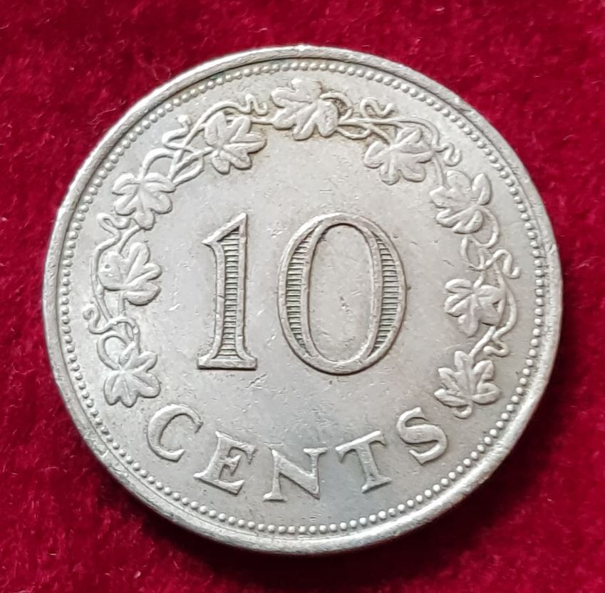  284(7) 10 Cents (Malta / Segelschiff) 1972 in ss .................................. von Berlin_coins   