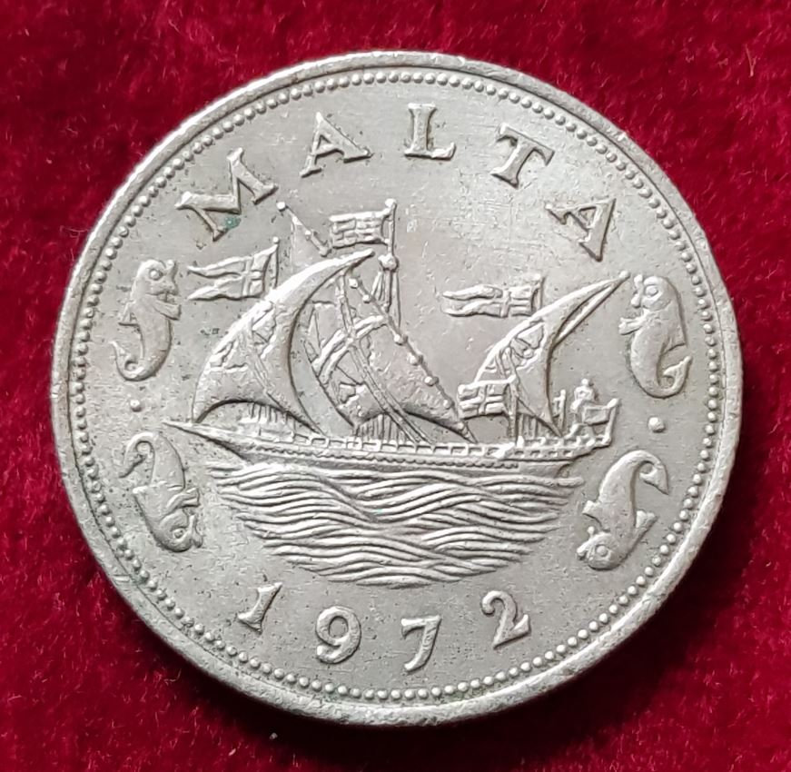  284(7) 10 Cents (Malta / Segelschiff) 1972 in ss .................................. von Berlin_coins   