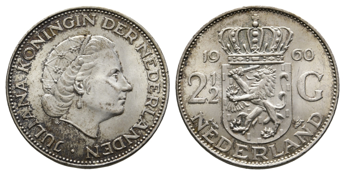  Niederlande; 2 1/2 Gulden, 1960   