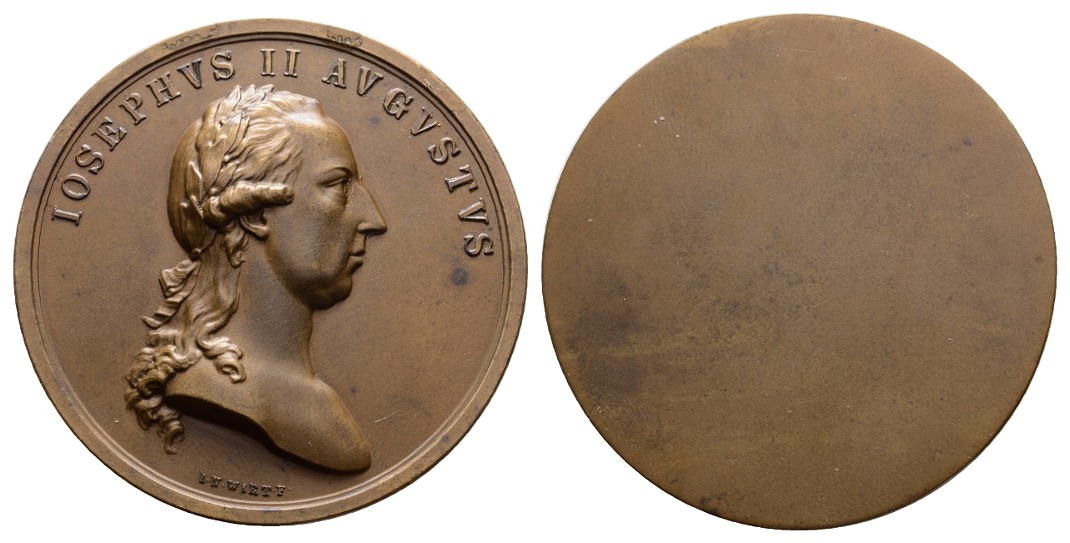  Linnartz Habsburg Joseph II. einseitige Bronzemedaille o.J. (Wirt) vz+ Gewicht: 38,8g   