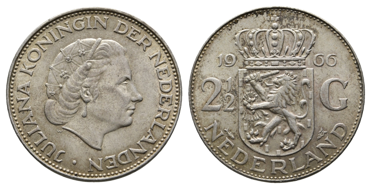  Niederlande; 2 1/2 Gulden, 1966   