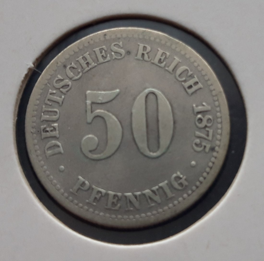 Deutschland - Kaiserreich 50 Pfennig 1875 B ss