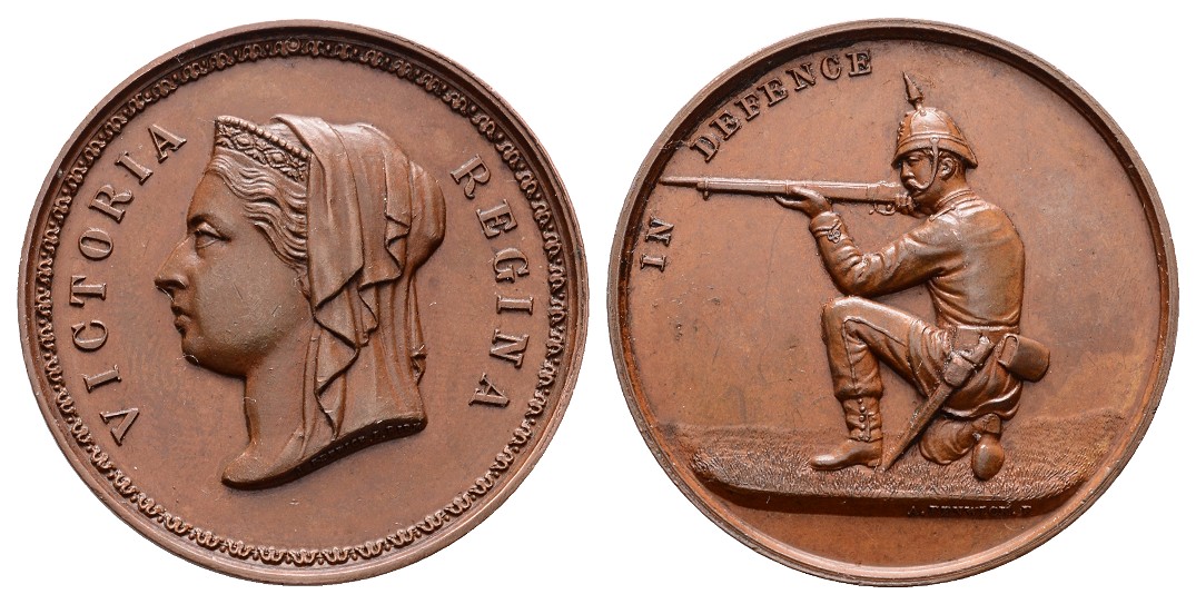  Linnartz Großbritannien, Victoria, Bronzemed. o.J. (v. A. Fenwick(um 1840), 39mm, 25,94g, vz+   