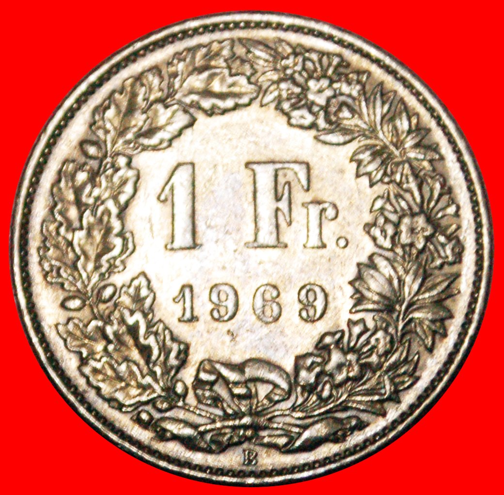• WITHOUT STAR (1968-2021): SWITZERLAND ★ 1 FRANC 1969B! LOW START! ★ NO RESERVE!