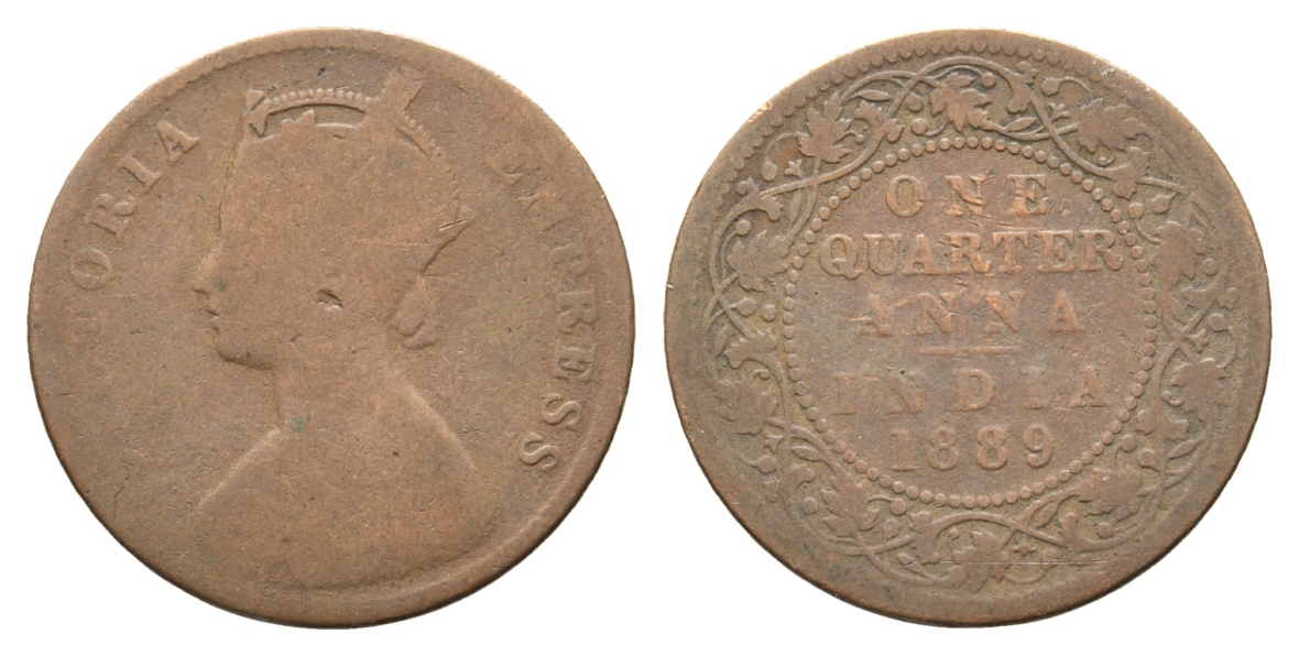  Britisch-Indien; One Quarter Anna 1889   