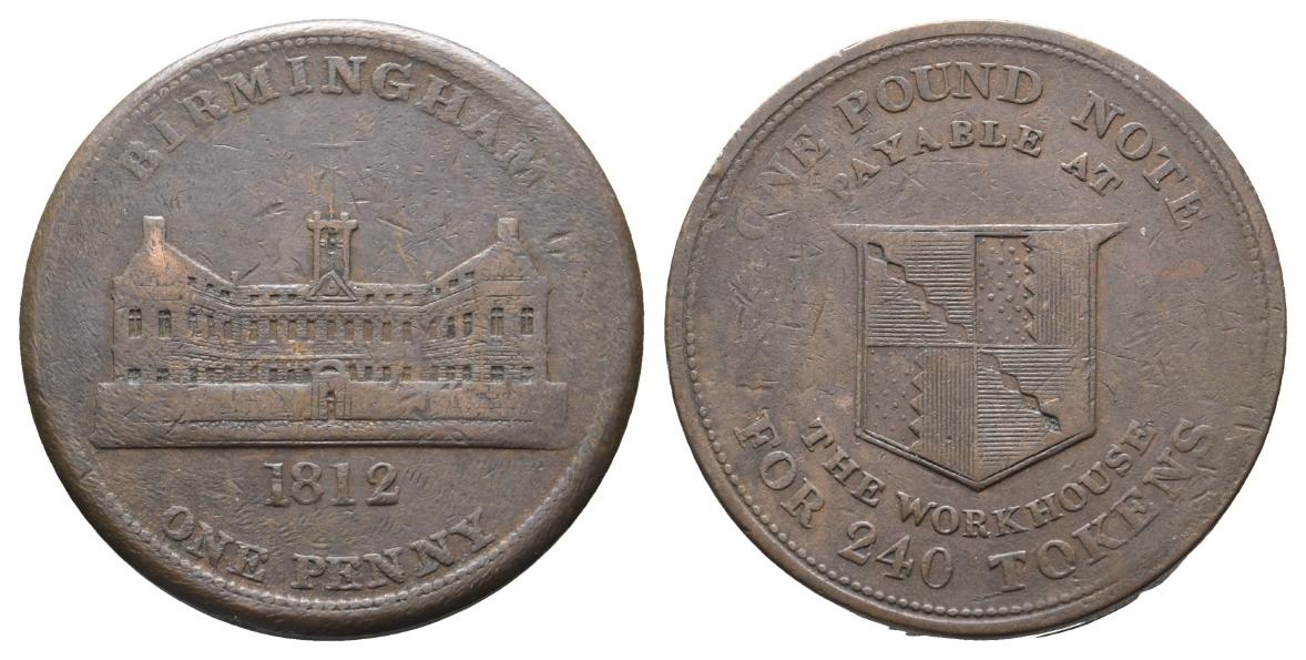  England; Birmingham, One Penny 1812, for 240 Tokens   