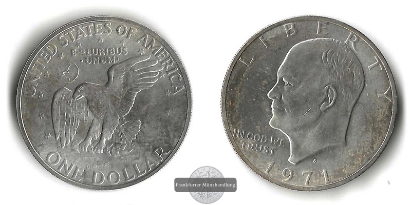  USA,  1 Dollar  1971 S  Eisenhower Dollar    FM-Frankfurt  Feinsilber: 9,72g   