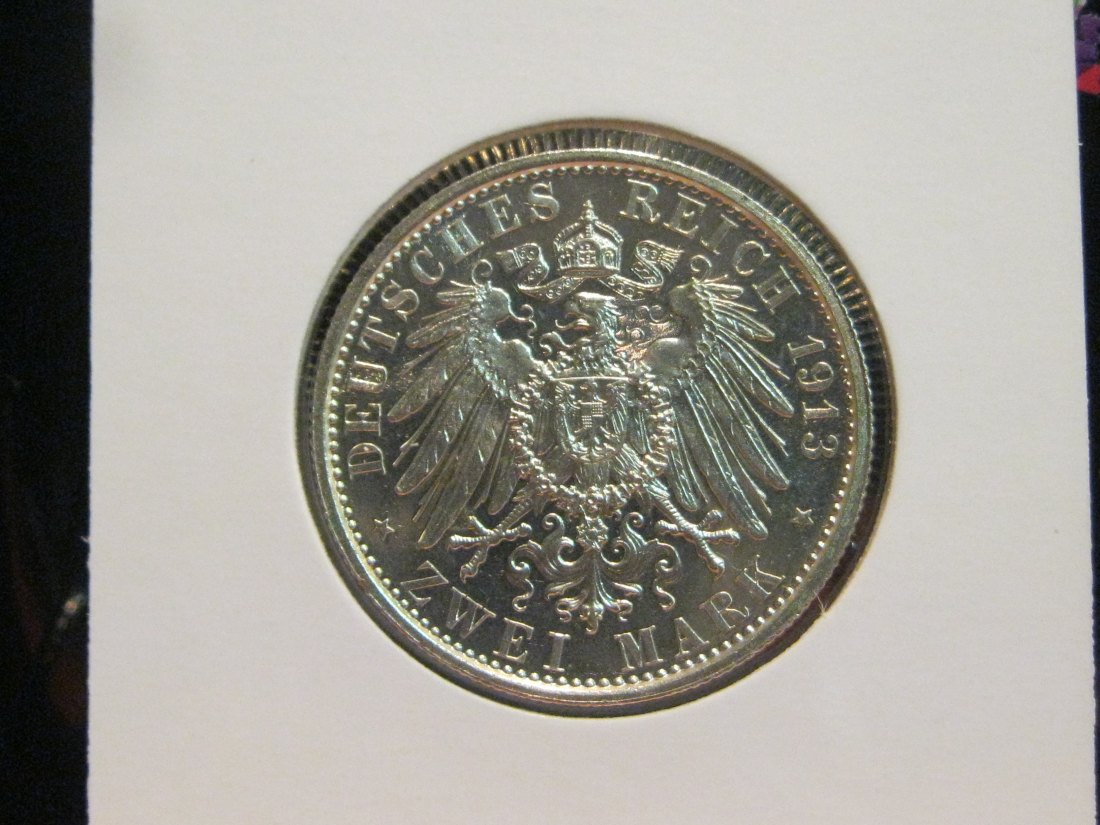  GERMANY 2 MARK 1913 PRUSSIA.GRADE-PLEASE SEE PHOTOS.   