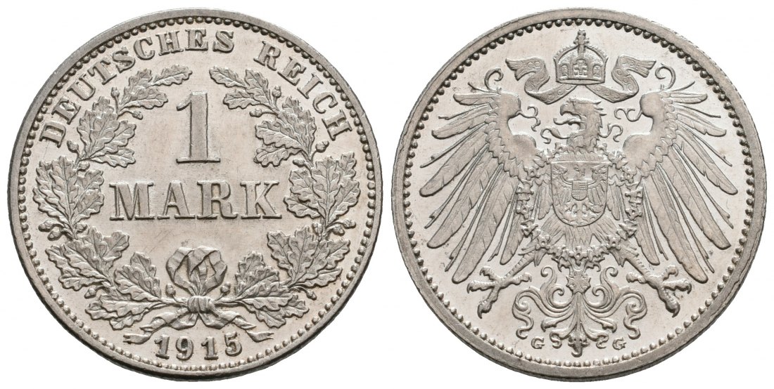 PEUS 5760 Kaiserreich  1 Mark 1915 G Stempelglanz