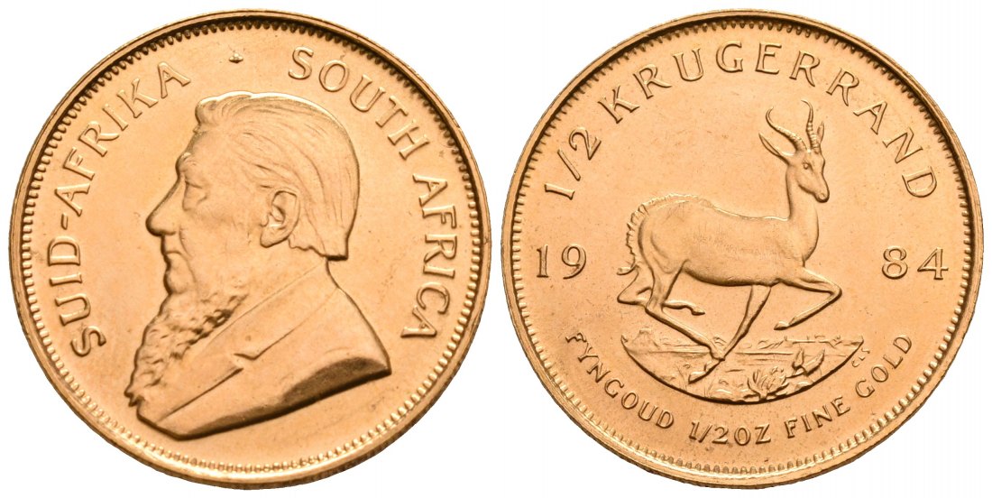PEUS 5774 Süd-Afrika 15,55 g Feingold 1/2 Krügerrand GOLD 1/2 Unze 1984 Stempelglanz