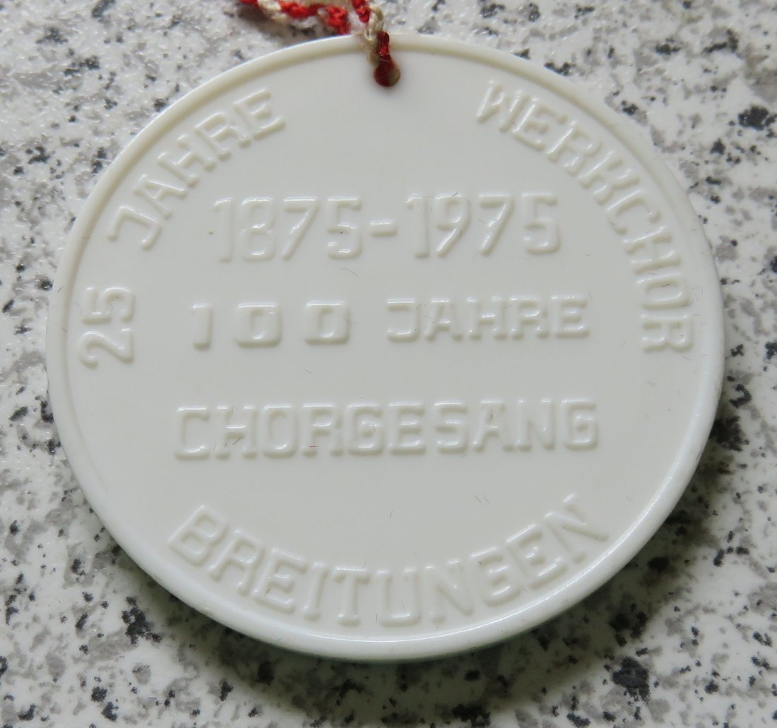  DDR-Medaille 25 Jahre Werkchor Breitungen - 100 Jahre Chorgesang, 1875 - 1975 / Gemeinde-Verband Wer   