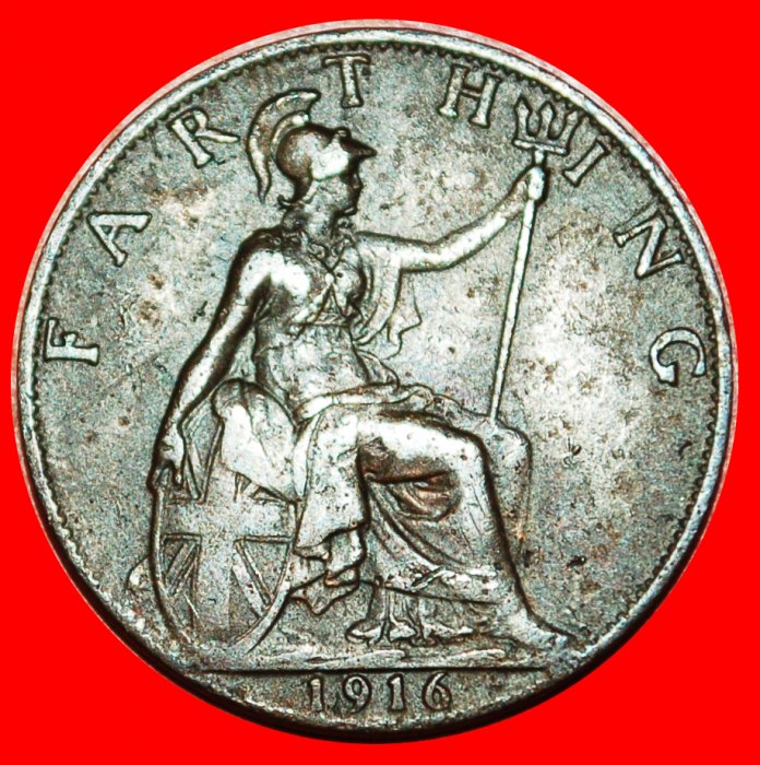  • MISTRESS OF SEAS: UNITED KINGDOM ★ FARTHING 1916! LOW START ★ NO RESERVE!   