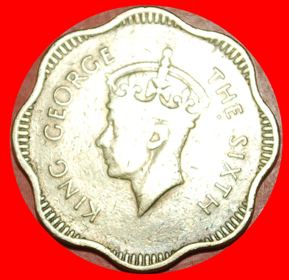  • ÜBERBACKEN TYP (1951-1962): CEYLON ★ 10 CENTS 1951! GEORG VI. (1937-1952)! OHNE VORBEHALT!   