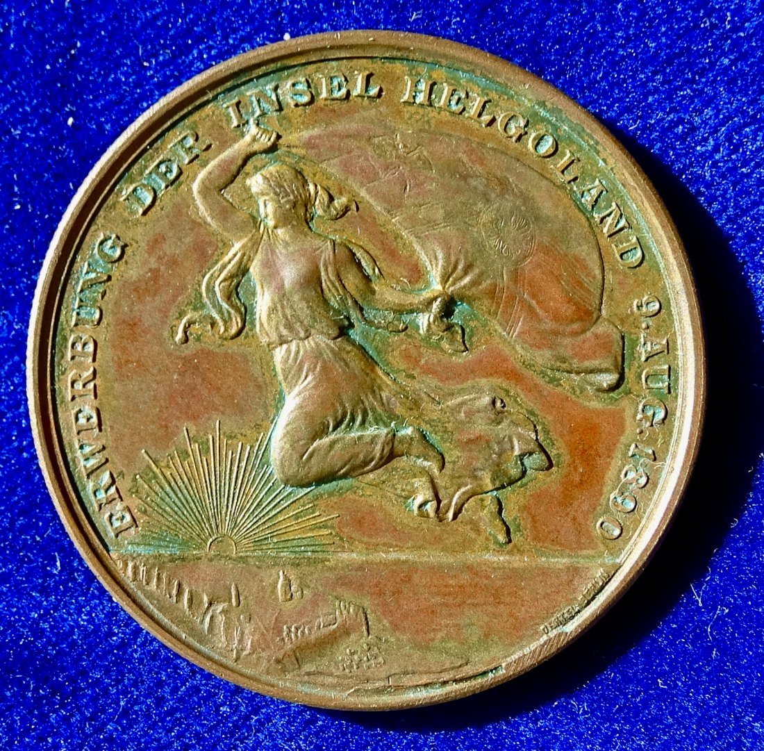  Helgoland Medaille 1890, Erwerbung im Tausch gegen Sansibar   