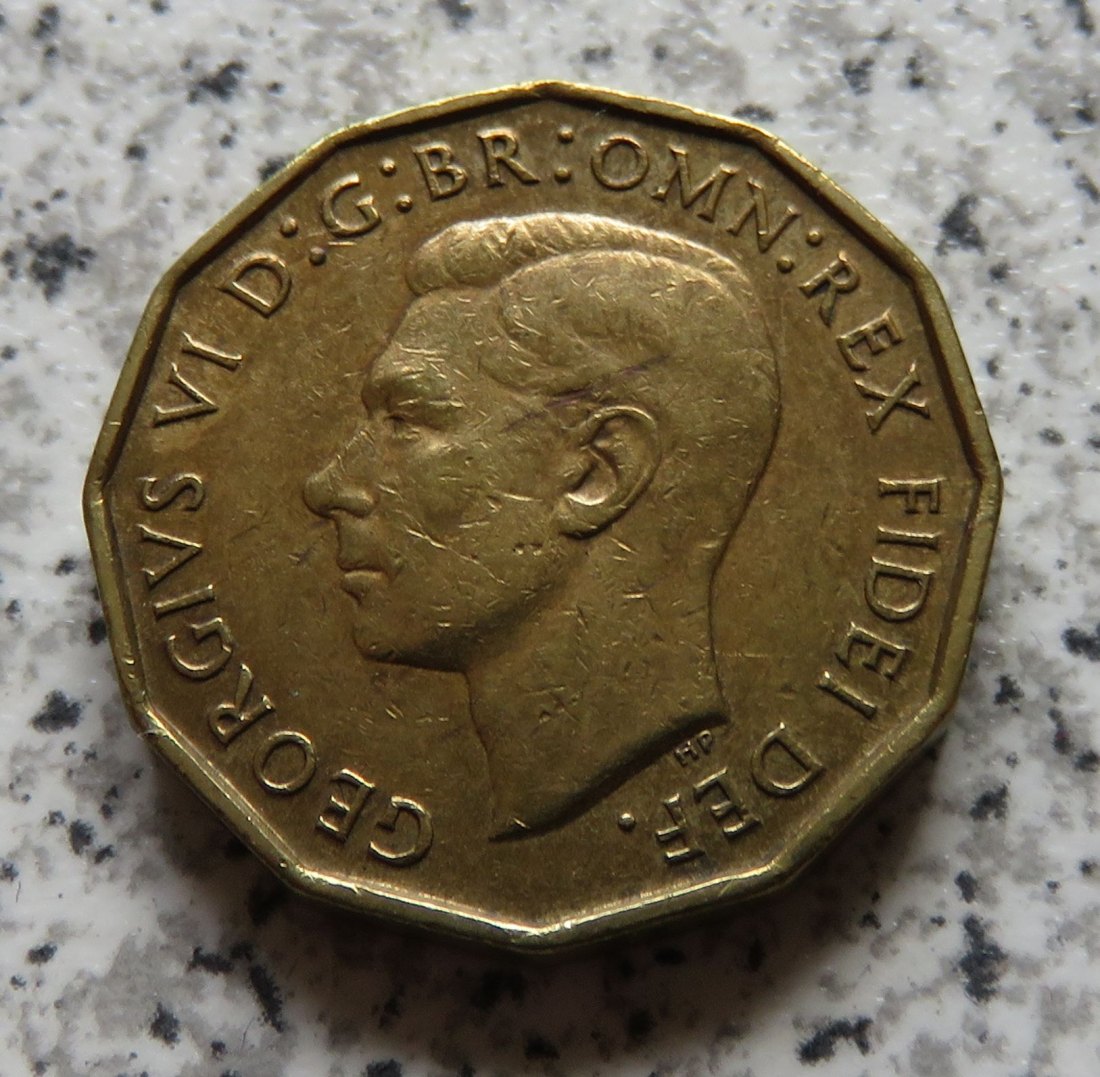  Großbritannien 3 Pence 1951, besseres Jahr   
