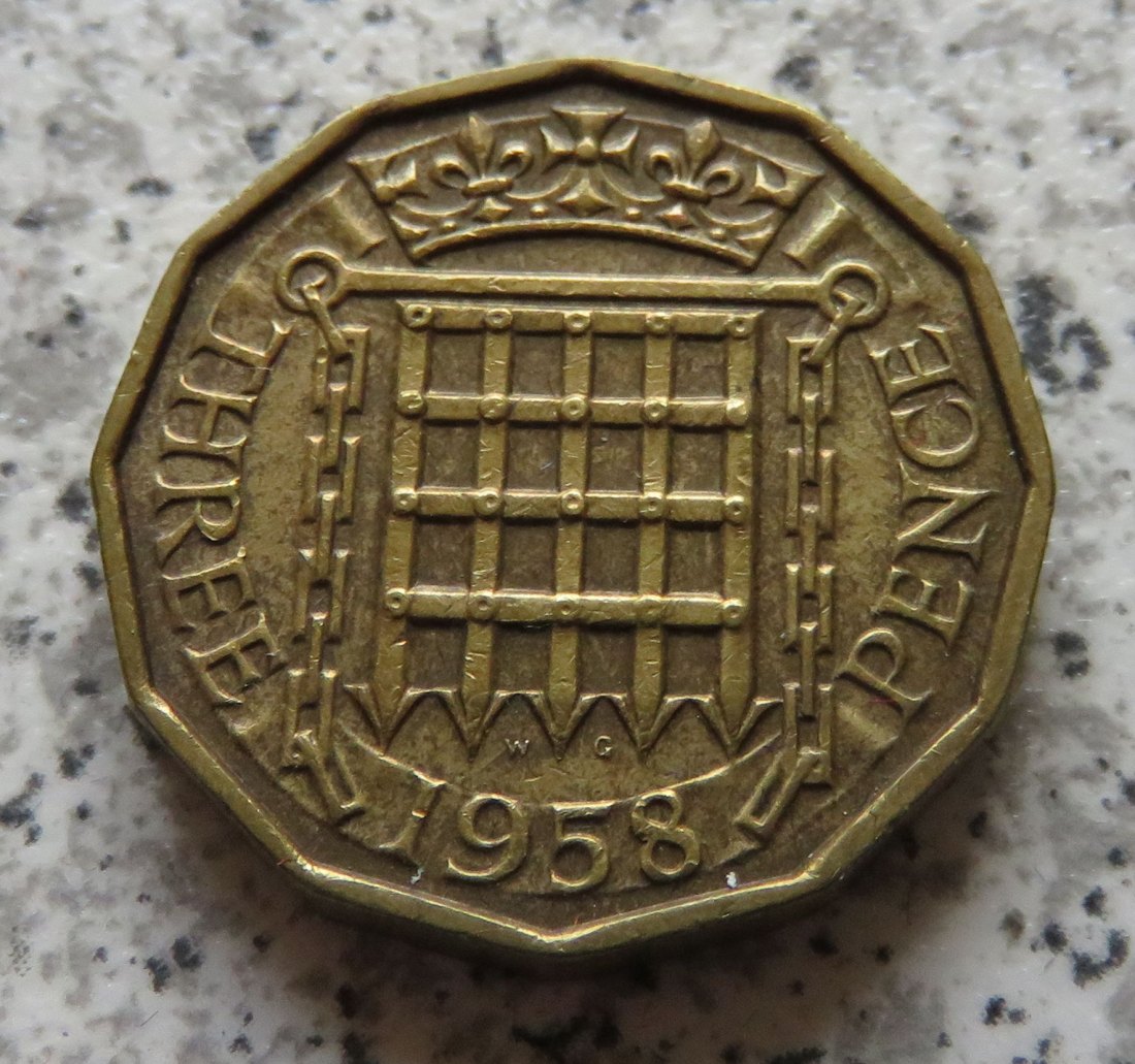  Großbritannien 3 Pence 1958   