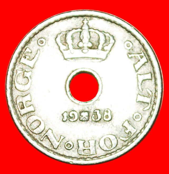  • ROSEN (1924-1951): NORWEGEN ★ 10 OERE 1938 Haakon VII. (1905-1957)! OHNE VORBEHALT!   