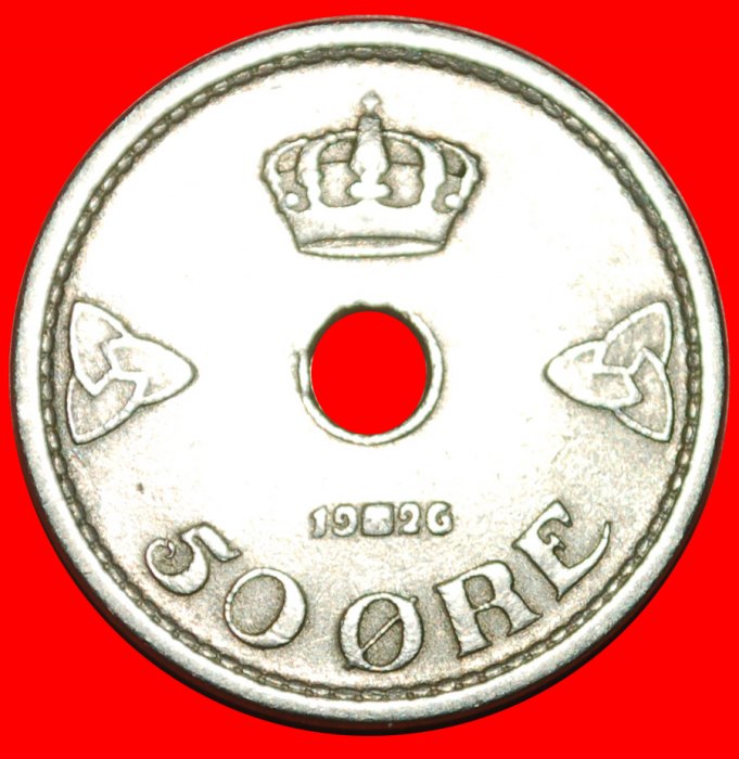  • ROSEN (1926-1949): NORWEGEN ★ 50 OERE 1926 Haakon VII. (1905-1957)! OHNE VORBEHALT!   