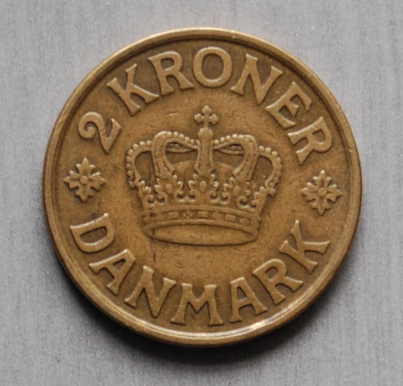 2 Kroner Dänemark 1925 KM# 825 Kronen Kronor