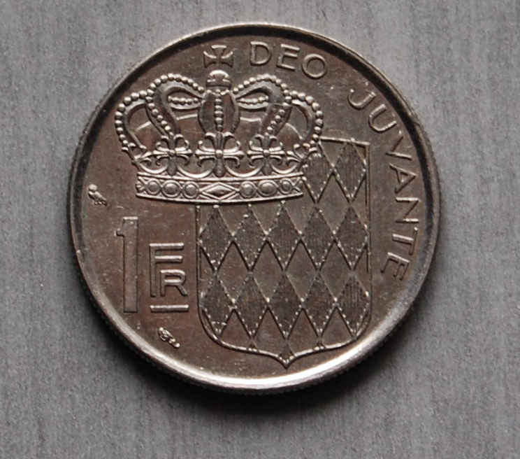  1 Franc 1960 Monaco Rainier III Deo Juvante selten   