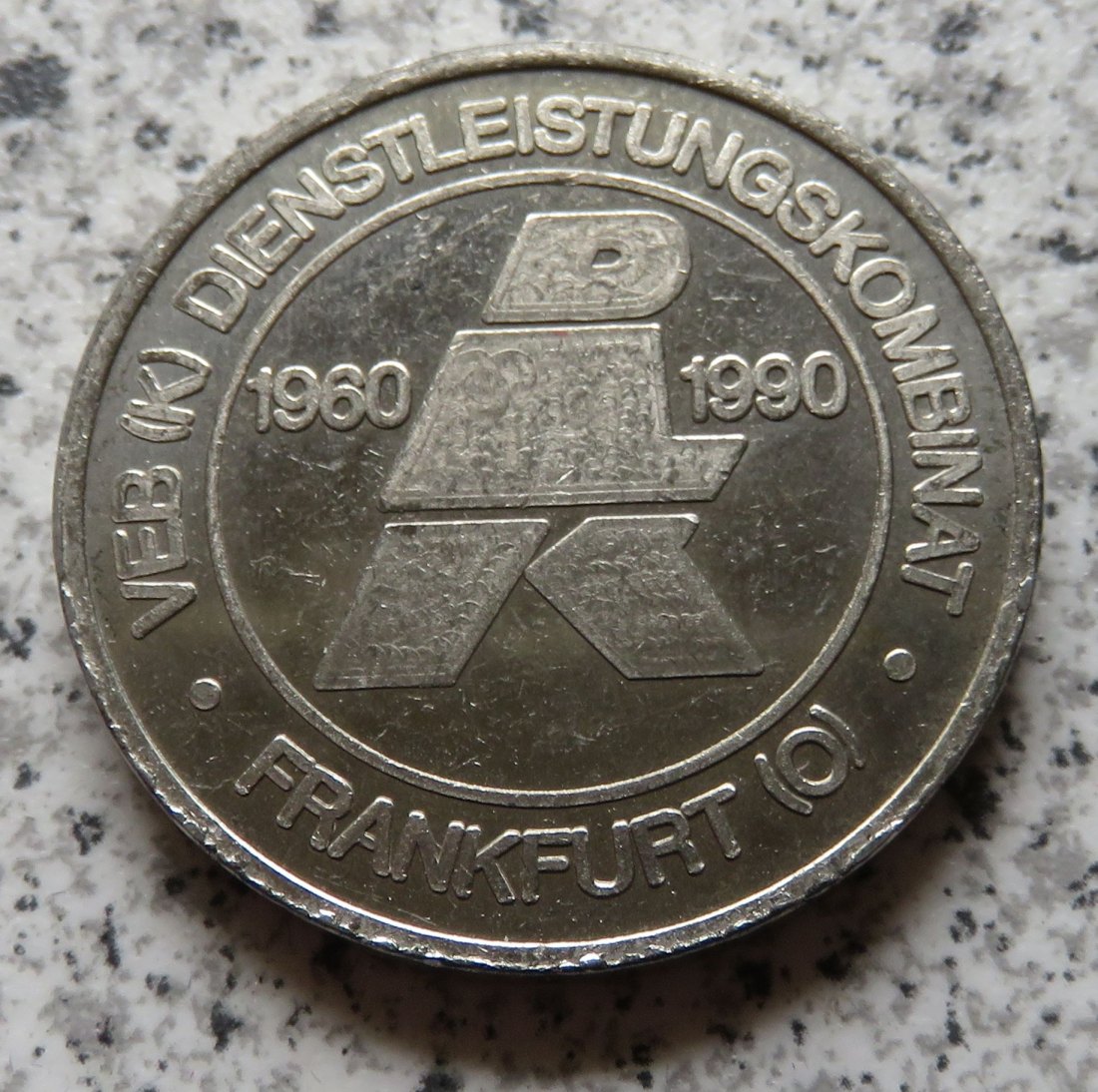  Hettstedt: VEB (K) Dienstleistungskombinat Frankfurt (O) 1960 - 1990 / Abbildung Wappen der Stadt Fr   
