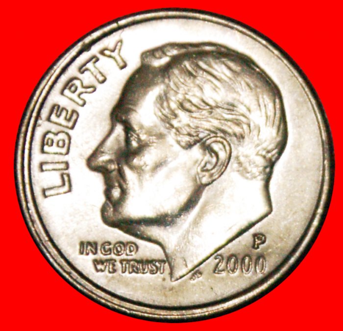  • NEU TYP (1965-2021): USA ★ 10 CENT 2000P ROOSEVELT (1858-1945)! uSTG STEMPELGLANZ! OHNE VORBEHALT!   