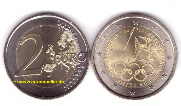 Portugal 2 Euro Gedenkmünze 2021...Olympia   