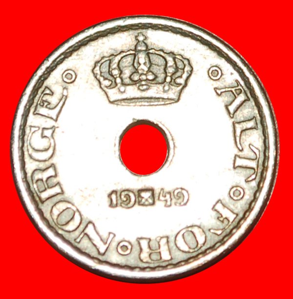  • ROSEN (1924-1951): NORWEGEN ★ 10 OERE 1949 Haakon VII. (1905-1957)! OHNE VORBEHALT!   