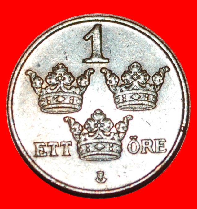 • 3 CROWNS (1909-1950): SWEDEN ★ 1 ORE 1950! Gustav V (1907-1950) LOW START★ NO RESERVE!!!
