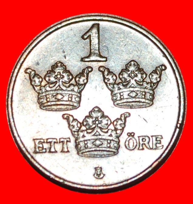  • 3 CROWNS (1909-1950): SWEDEN ★ 1 ORE 1950! Gustav V (1907-1950) LOW START★ NO RESERVE!!!   