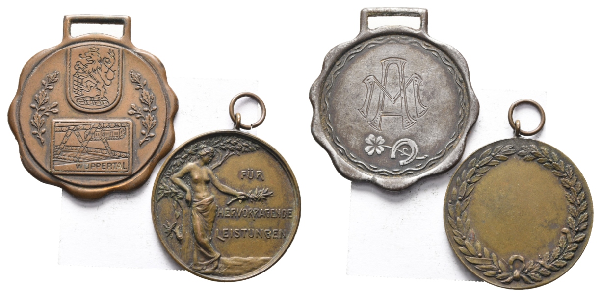  Deutschland; 2 Medaillen o.J. Bronze, 14,51 g, Ø 39 mm, 12,97 g, Ø 33,5 mm, tragbar   