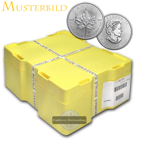  Kanada,  500 x Münzen 1 oz Silber Maple Leaf 2021 (Masterbox)  FM-Frankfurt   Feinsilber: 500 x 31,1   