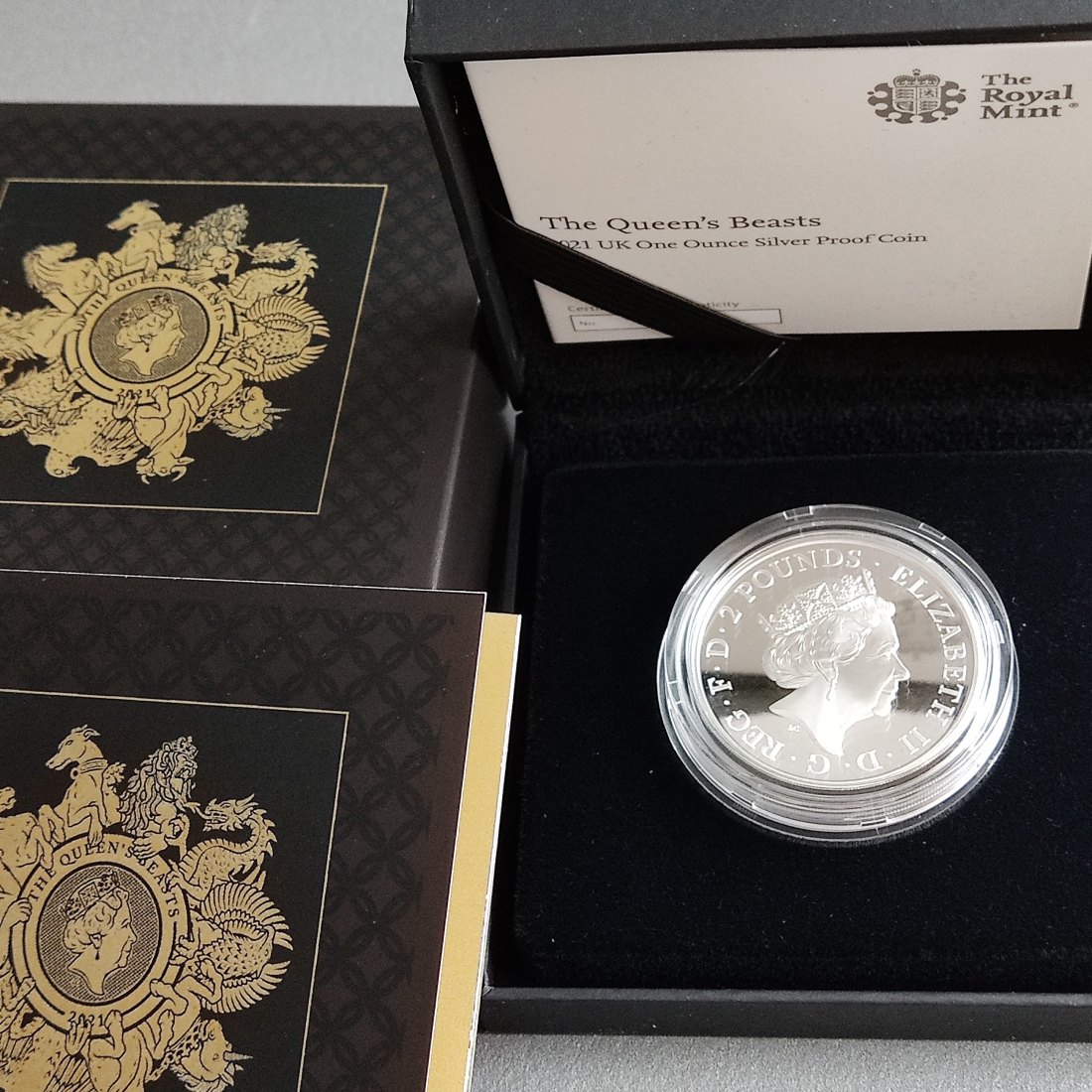  Großbritannien United Kingdom 1 Oz Ag 2 Pounds 2021 Queen's Beasts completer Coin proof pp   
