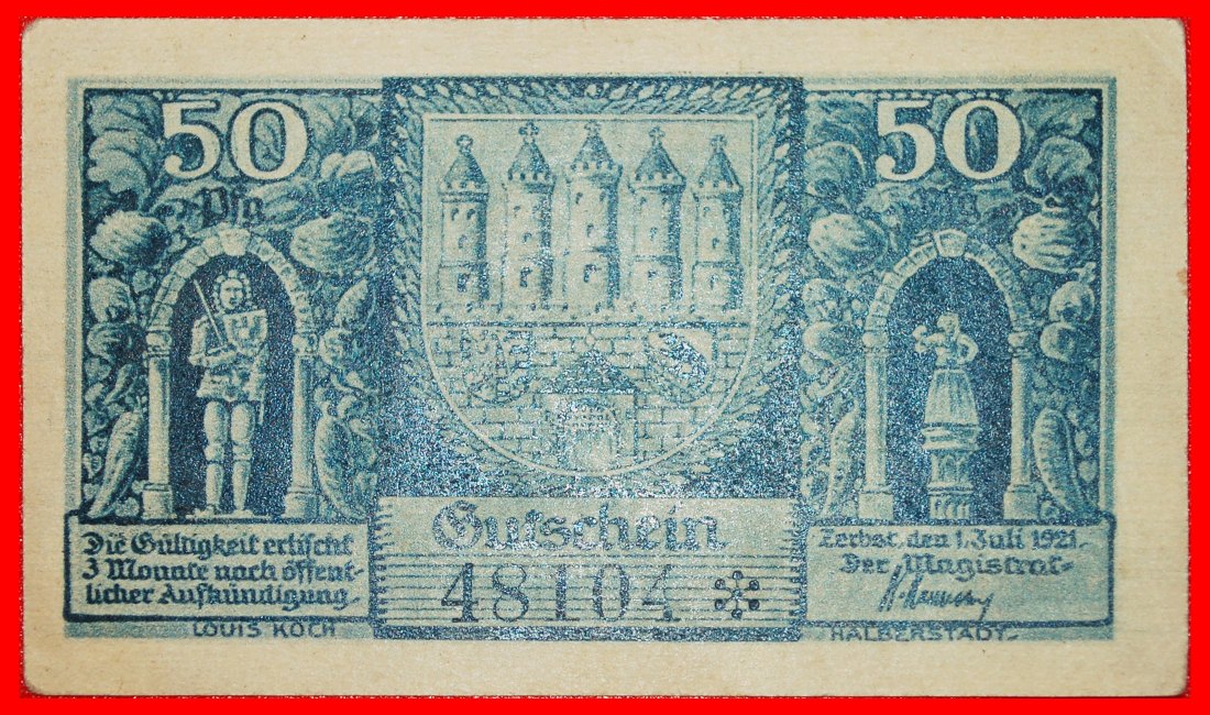  • ZERBST: DEUTSCHLAND ★ 50 PFENNIG 1921 KNACKIG! OHNE VORBEHALT!   