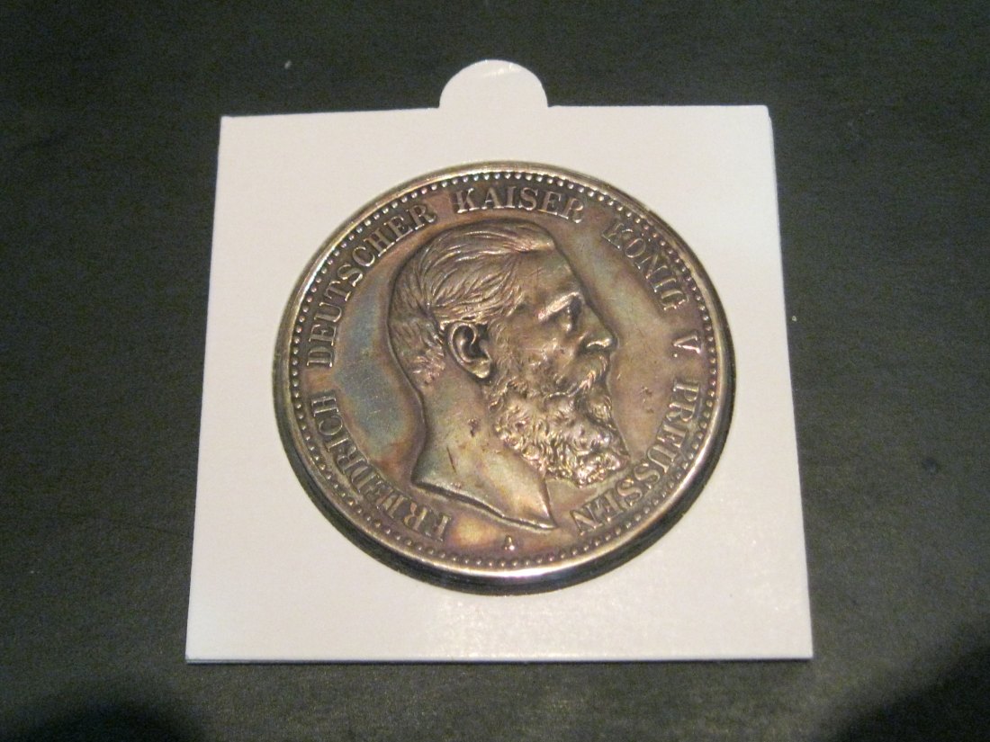 GERMANY 5 MARK 1888 PRUSSIA.GRADE-PLEASE SEE PHOTOS AND READ BELOW.