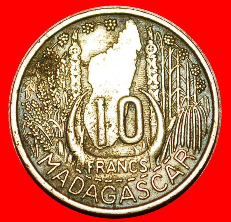  • FRANCE: MADAGASCAR ★ 10 FRANCS 1953 SHIPS! LOW START ★ NO RESERVE!   