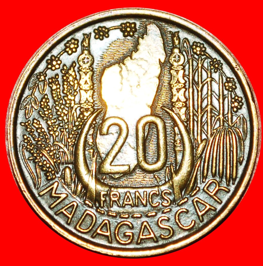  • FRANCE: MADAGASCAR ★ 20 FRANCS 1953 SHIPS! LOW START ★ NO RESERVE!   