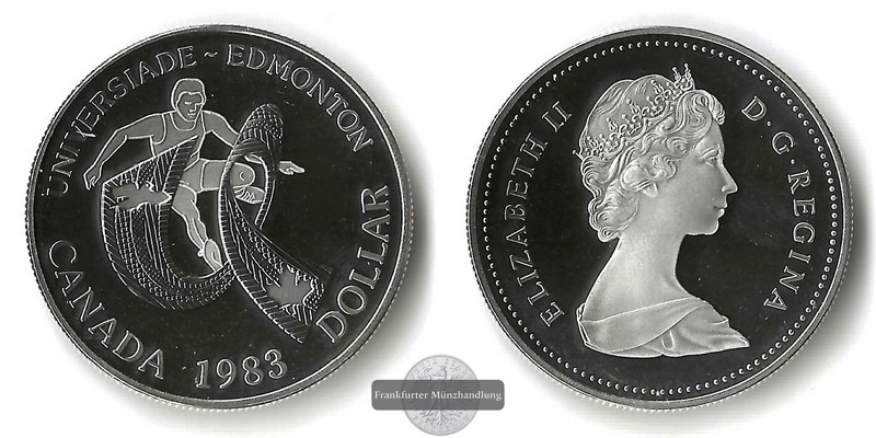  Kanada  1 Dollar 1983 Edmonton University Games FM-Frankfurt  Feinsilber: 11,66g   