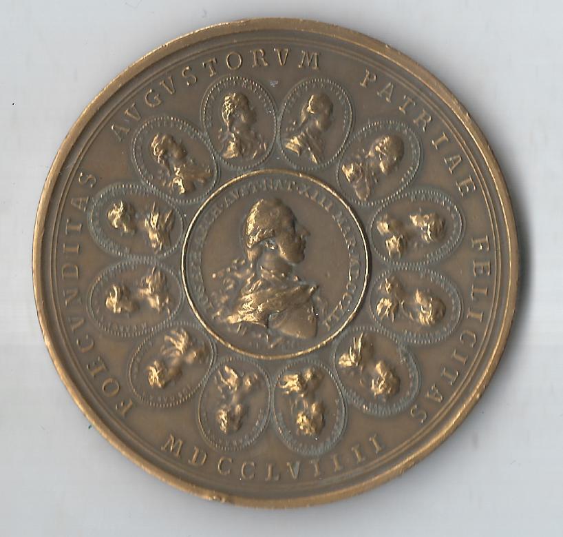  Medaillen Franz I u.M. Theresia 1717 67,42 Gramm Bronze selten Goldankauf Koblenz Frank Maurer F954   