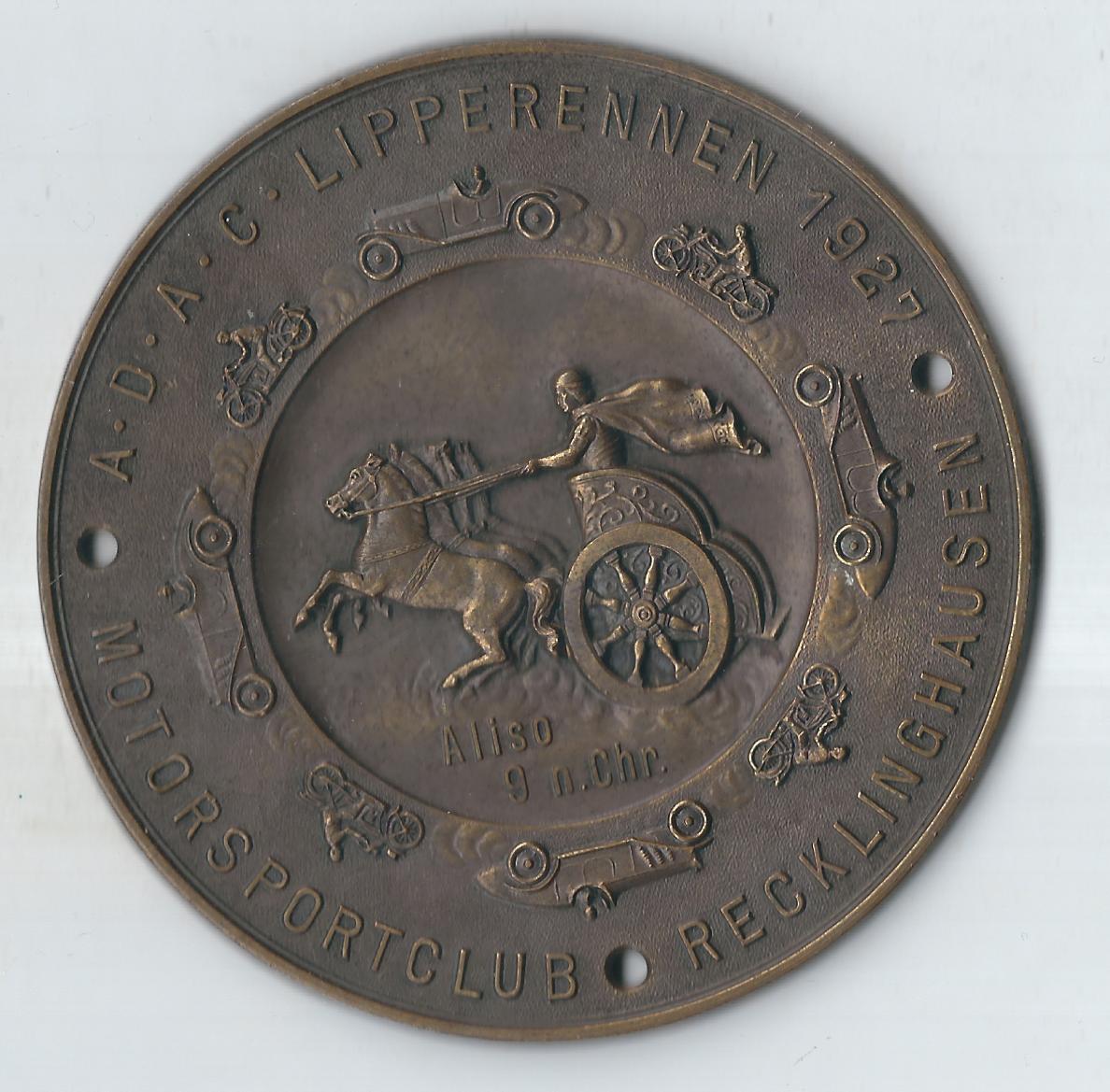  Medaillen Lippe Rennen 1927  178,1 Gr. Bronze R selten Goldankauf Koblenz Frank Maurer F956   