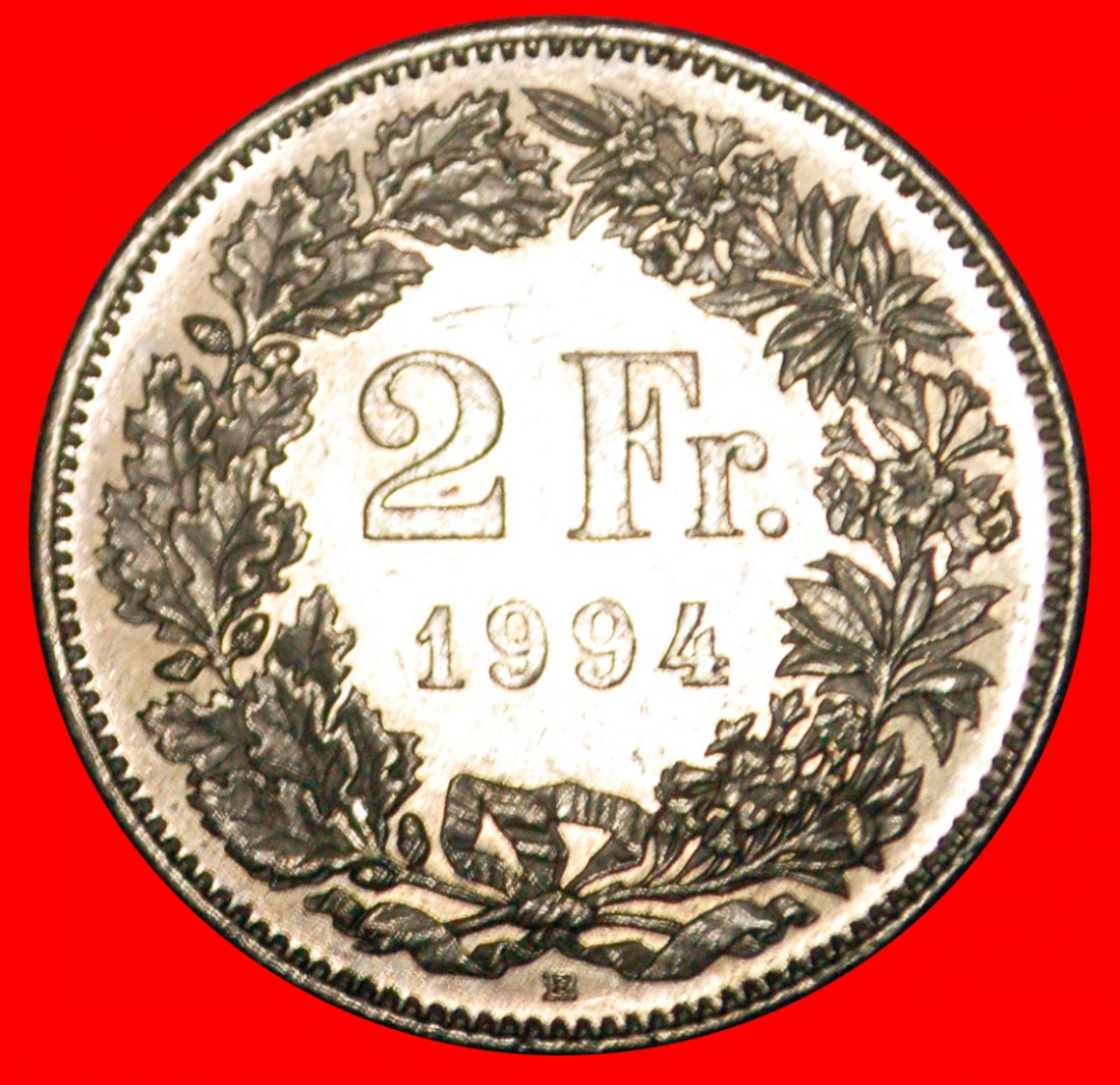 • WITH STAR (1968-2021): SWITZERLAND★ 2 FRANCS 1994B! LOW START ★ NO RESERVE!