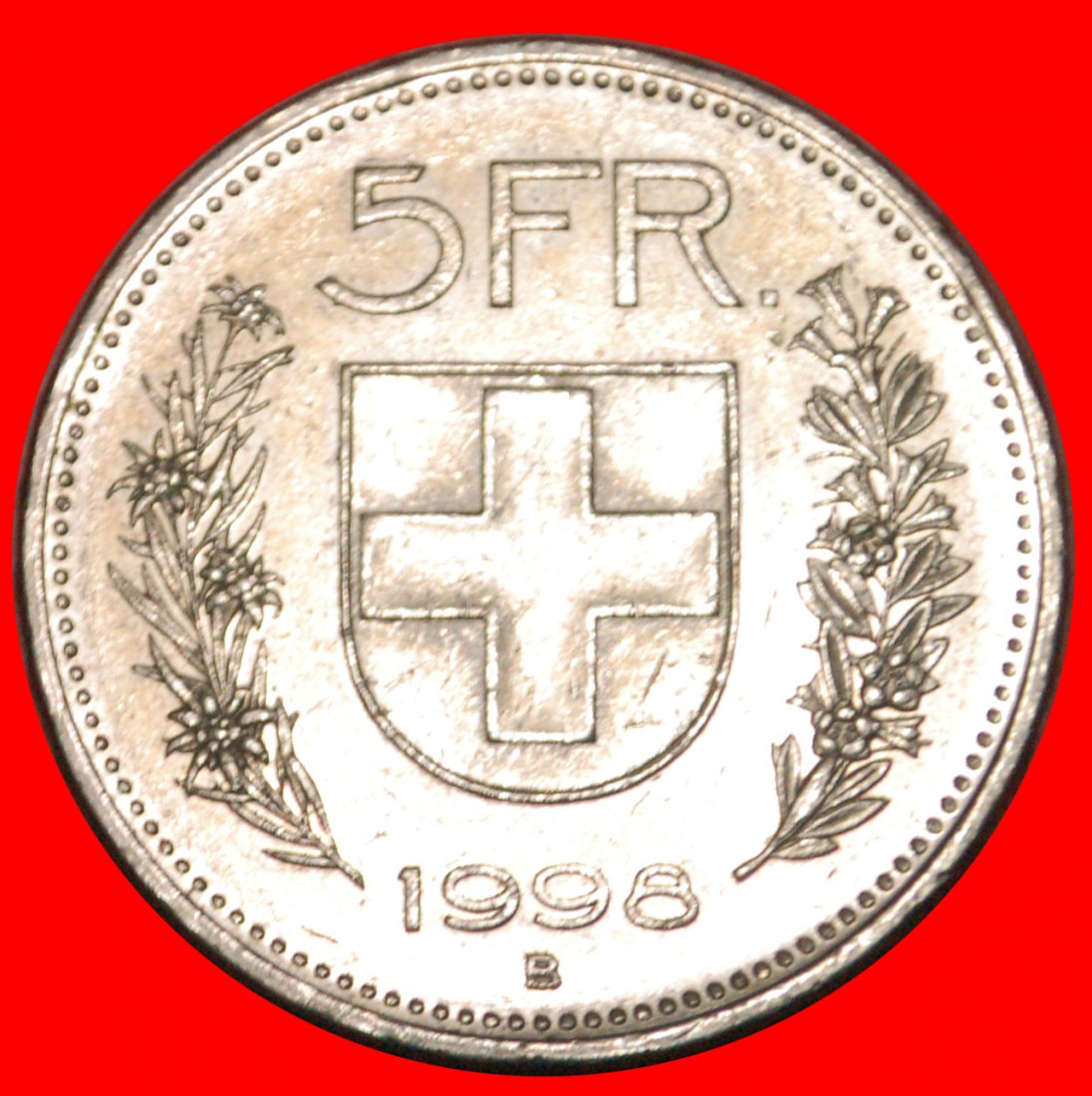 • WILLIAM TELL (1922-2021): SWITZERLAND ★ 5 FRANCS 1998B! LOW START★ NO RESERVE!