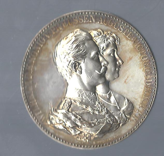  Medaillen Wilhelm und Auguste 50,6 Gramm Silber PP- Goldankauf Koblenz Frank Maurer F988   